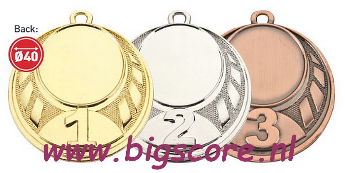D43 Medaille goud-zilver-brons Ø 45 mm compleet 